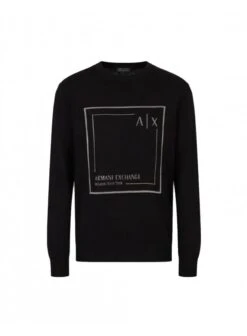 Armani Exchange Knitted Pullover Jumper Black Black