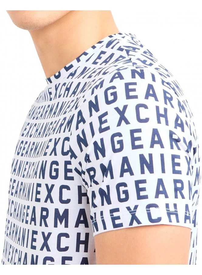 Armani Exchange Logo Tshirt White White - Image 2