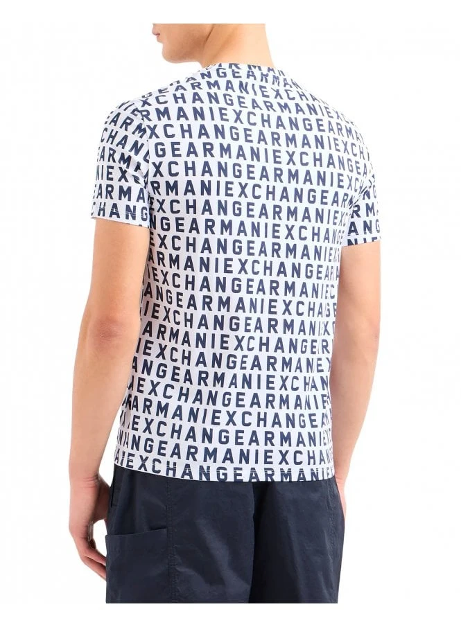 Armani Exchange Logo Tshirt White White - Image 3