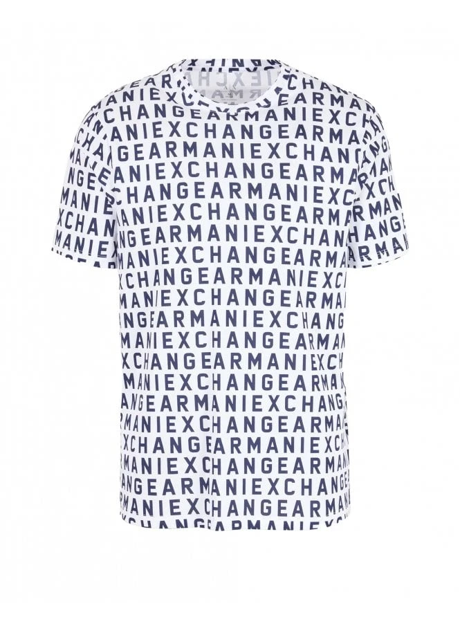 Armani Exchange Logo Tshirt White White - Image 4