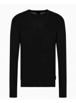 Armani Exchange Man Knitted Pullover Black Black
