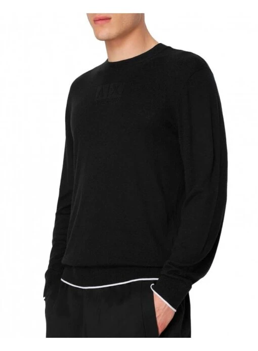 Armani Exchange Man Knitted Pullover Black Black - Image 2