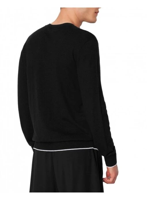 Armani Exchange Man Knitted Pullover Black Black - Image 3