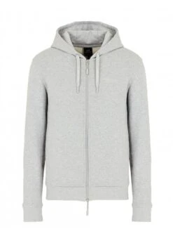 Armani Exchange Mens Zip Hoodie Alloy Heather Grey Alloy Heather Grey