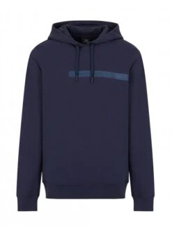 Armani Exchange Pullover Tape Detail Lined Hoodie Navy Blazer Navy Blazer