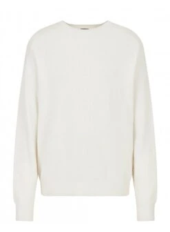 Armani Exchange Ribbed Knitted Pullover Off White Off White