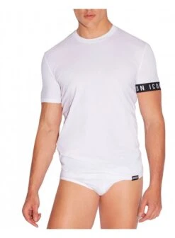 DSQUARED2 D-squared Icon Band Crewneck Tee Shirt Underwear White White
