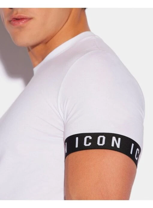 DSQUARED2 D-squared Icon Band Crewneck Tee Shirt Underwear White White - Image 2