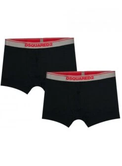 Dsquared2 Underwear Mens 2 Pack Trunks Micromodal Black Black