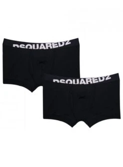 Dsquared2 Underwear Mens Trunk 2 Pack Black Black