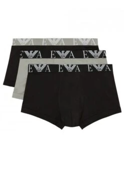 Emporio Armani 3 Pack Trunks Underwear Black/grey Black/grey