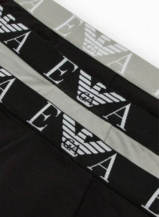 Emporio Armani 3 Pack Trunks Underwear Black/grey Black/grey - Image 2