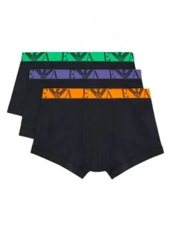 Emporio Armani 3 Pack Trunks Underwear Marine Marine