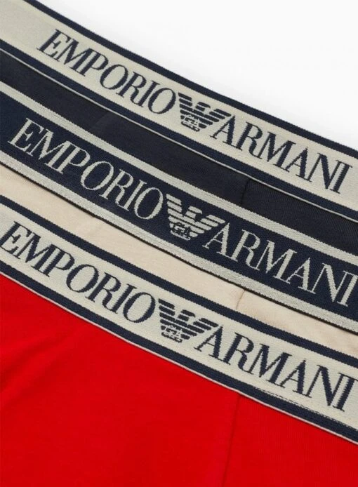 Emporio Armani 3 Pack Trunks Underwear Red/navy/beige Red/navy/beige - Image 2