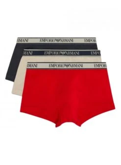 Emporio Armani 3 Pack Trunks Underwear Red/navy/beige Red/navy/beige