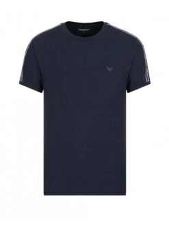 Emporio Armani Men's Taped Logo T Shirt Marine Marine