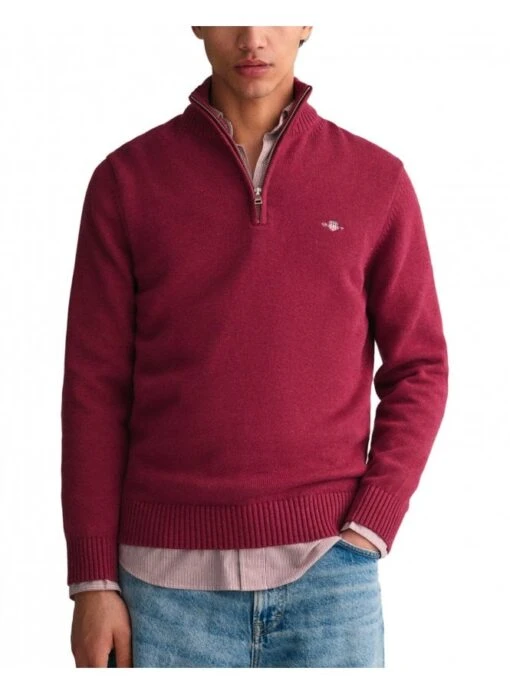 Gant Casual Cotton Half Zip Plumped Red Plumped Red