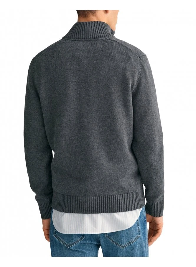 Gant Casual Cotton Halfzip Antracit Melange Antracit Melange - Image 2