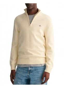 Gant Casual Cotton Halfzip Cream Cream