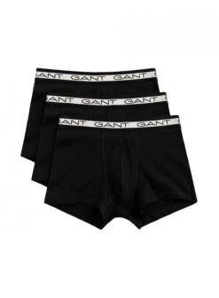 Gant Core 3 Pack Cotton Stretch Trunk Underwear Black Black