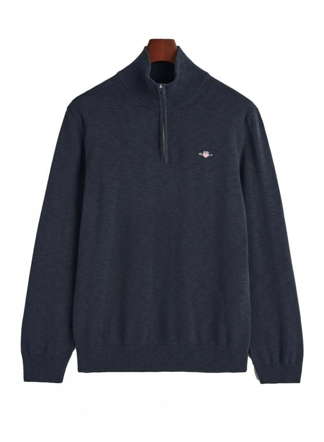 Gant Cotton Flamme Half-Zip Sweater Evening Blue Evening Blue