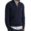 Gant Cotton Piquet Half Zip Evening Blue Evening Blue -Quality Fashion Clothing Store gant cotton piquet half zip evening blue p12095 15458 medium