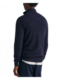 Gant Cotton Piquet Half Zip Evening Blue Evening Blue -Quality Fashion Clothing Store gant cotton piquet half zip evening blue p12095 15460 medium