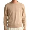 Gant Mens Classic Cotton Crew Neck Sweater Sand Melange Sand Melange -Quality Fashion Clothing Store gant mens classic cotton crew neck sweater sand melange p11687 14442 medium