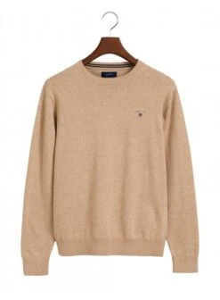 Gant Mens Classic Cotton Crew Neck Sweater Sand Melange Sand Melange -Quality Fashion Clothing Store gant mens classic cotton crew neck sweater sand melange p11687 14445 medium