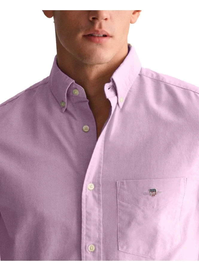 Gant Reg Classic Oxford Short Sleeve Shirt Beautyberry Purple Beautyberry Purple - Image 2