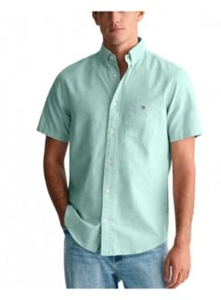 Gant Reg Classic Oxford Short Sleeve Shirt Lagoon Blue Lagoon Blue