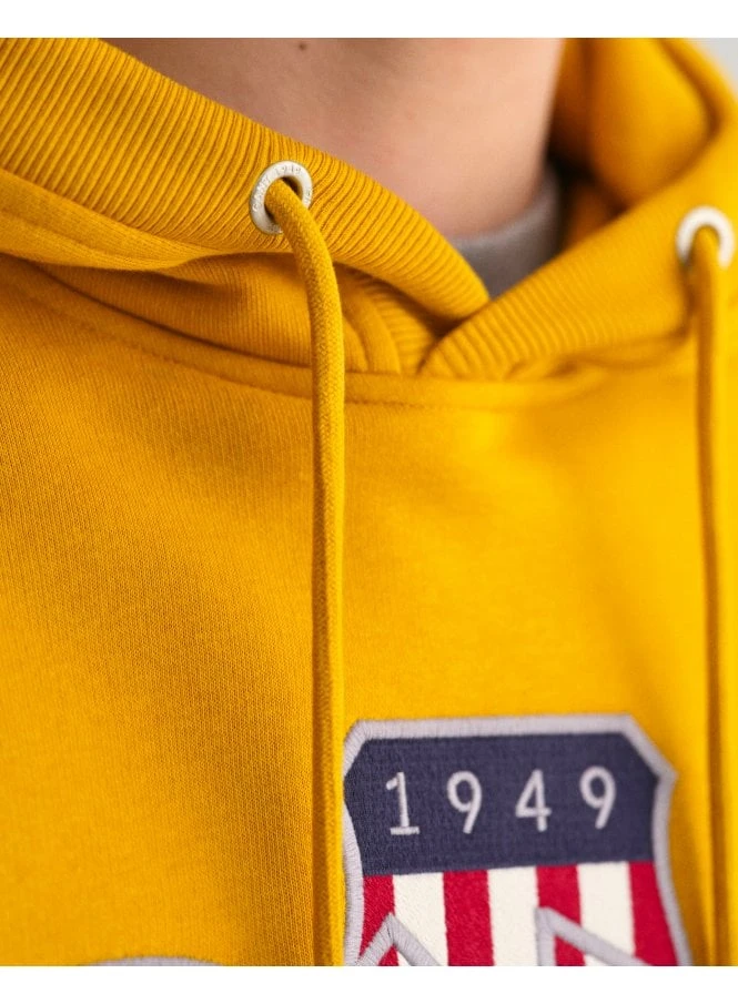 Gant Regular Archive Shield Hoodie Dark Mustard Yellow Dark Mustard Yellow - Image 3