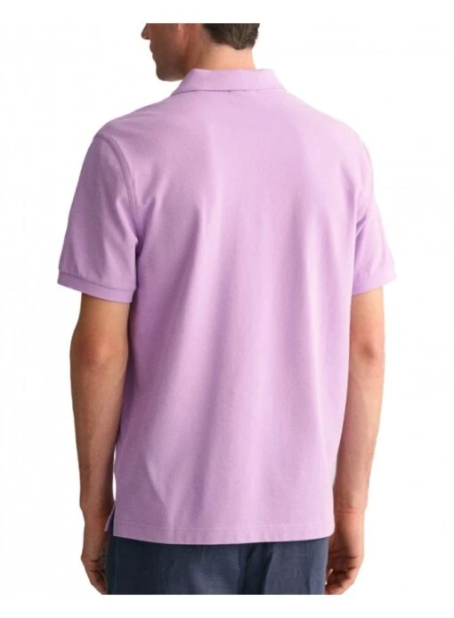 Gant Regular Fit Short Sleeve Pique Polo Orchid Lilac Orchid Lilac - Image 3