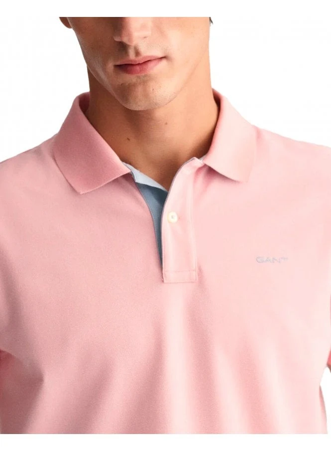 Gant Regular Pique Short Sleeve Rugger Polo Bubblegum Pink Bubblegum Pink - Image 2