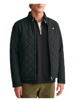 Gant Regular Quilted Windcheater Coat Black Black