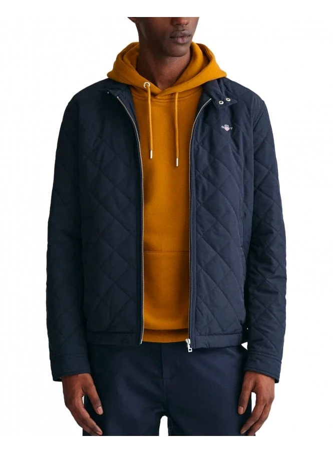 Gant Regular Quilted Windcheater Coat Evening Blue Evening Blue