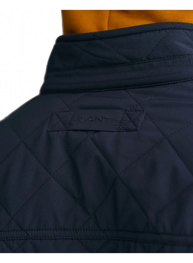 Gant Regular Quilted Windcheater Coat Evening Blue Evening Blue - Image 2