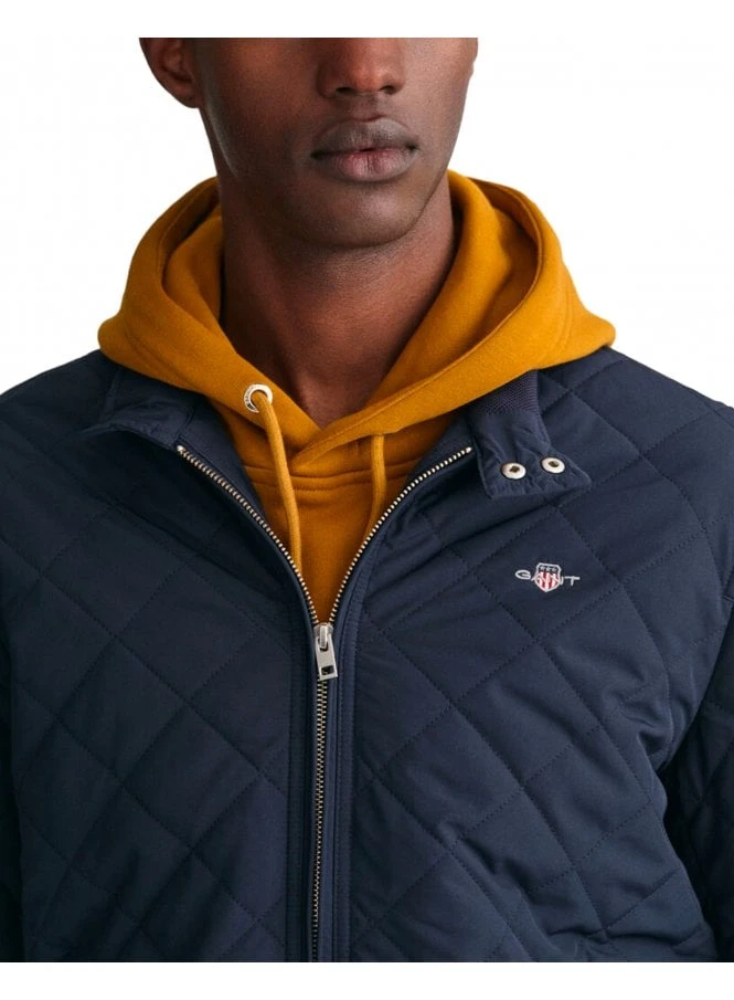 Gant Regular Quilted Windcheater Coat Evening Blue Evening Blue - Image 3
