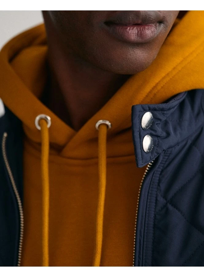 Gant Regular Quilted Windcheater Coat Evening Blue Evening Blue - Image 4