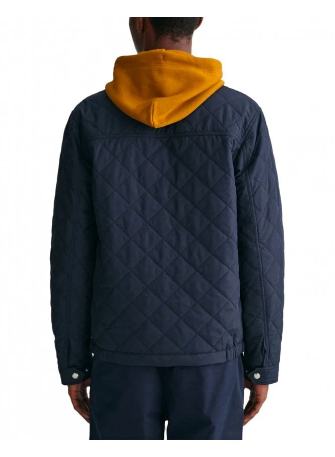 Gant Regular Quilted Windcheater Coat Evening Blue Evening Blue - Image 5