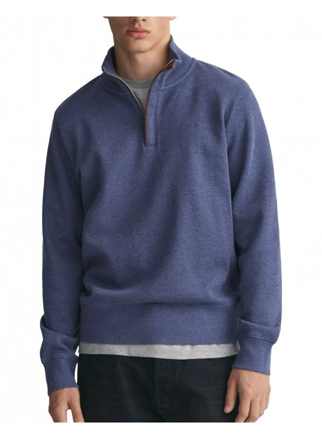 Gant Sacker Rib Half Zip Dark Jeans Blue Melange Dark Jeansblue Melange