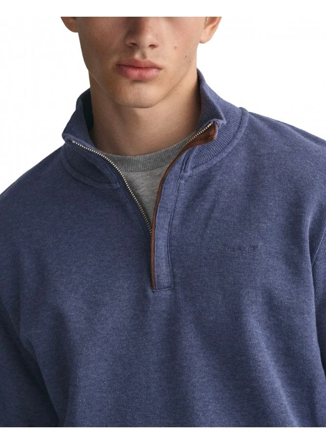 Gant Sacker Rib Half Zip Dark Jeans Blue Melange Dark Jeansblue Melange - Image 2