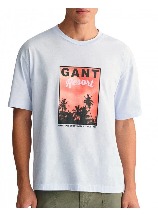 Gant Washed Graphic Tshirt Light Blue Light Blue