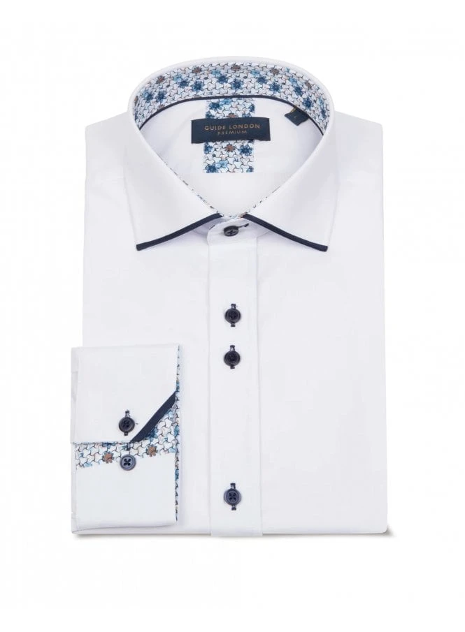 Guide London White Detail Tipped Shirt White White