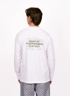 Olaf Hussein OLAF Waves Together LS Tee Optical White -Quality Fashion Clothing Store image 1048