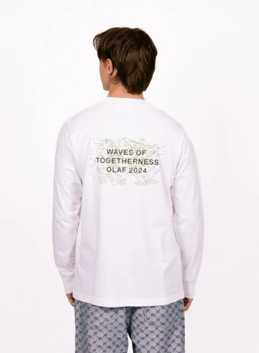 Olaf Hussein OLAF Waves Together LS Tee Optical White - Image 4
