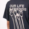 Olaf Hussein Flower Poster Tee Washed Navy -Quality Fashion Clothing Store image 1146