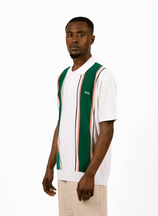 Obey Ambrose Polo White Multi - Image 4