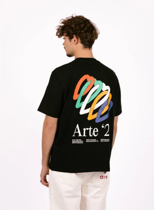 Arte Teo Back Hearts T-shirt Black - Image 2