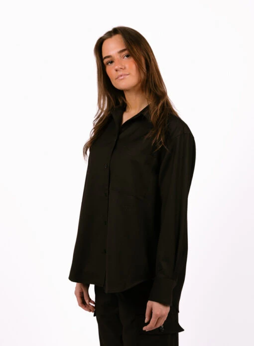 Olaf Hussein WMN Drapey Utility Shirt Brown - Image 3